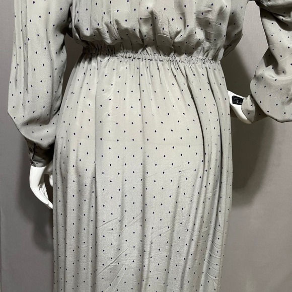 SOLD🌟Georges Rech Vintage Diamond Print Grey Purple Dress Sz-XL - Picture 9 of 12